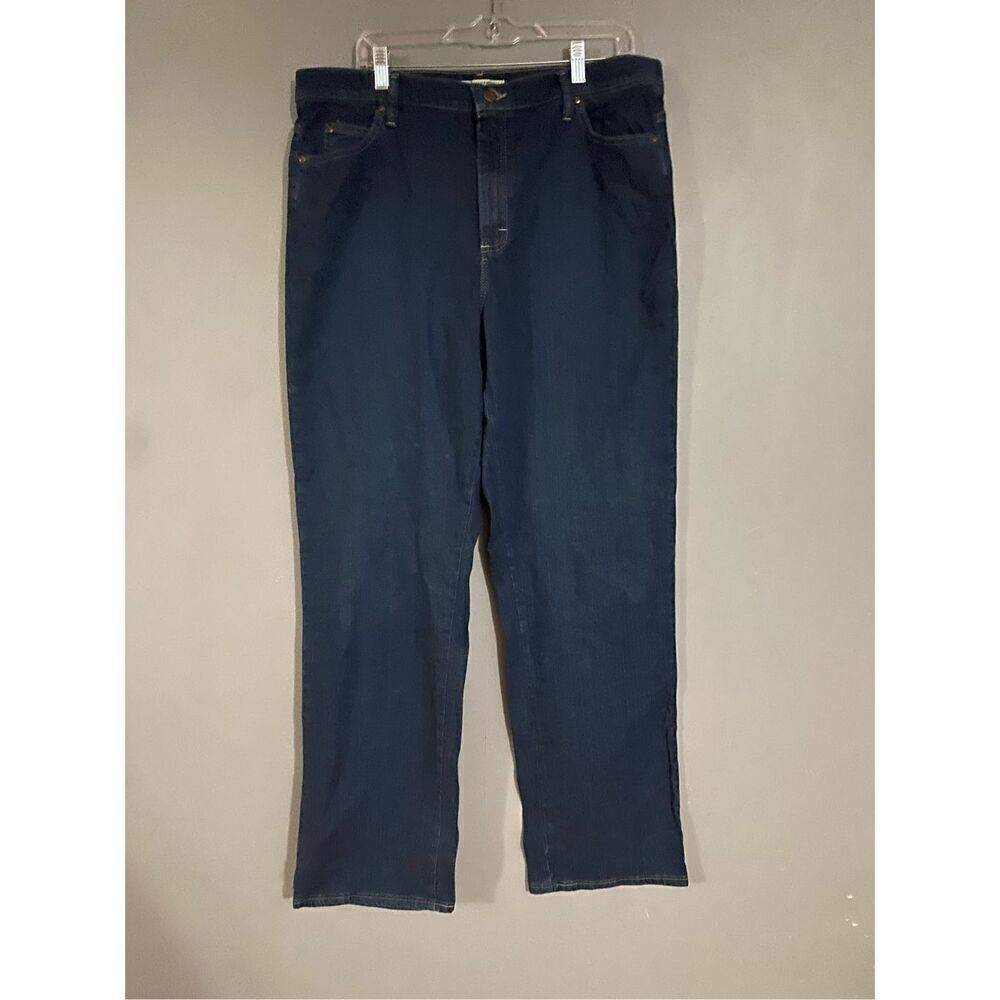 Lee Dark Wash Relaxed Straight Leg Pants Size 16 Long